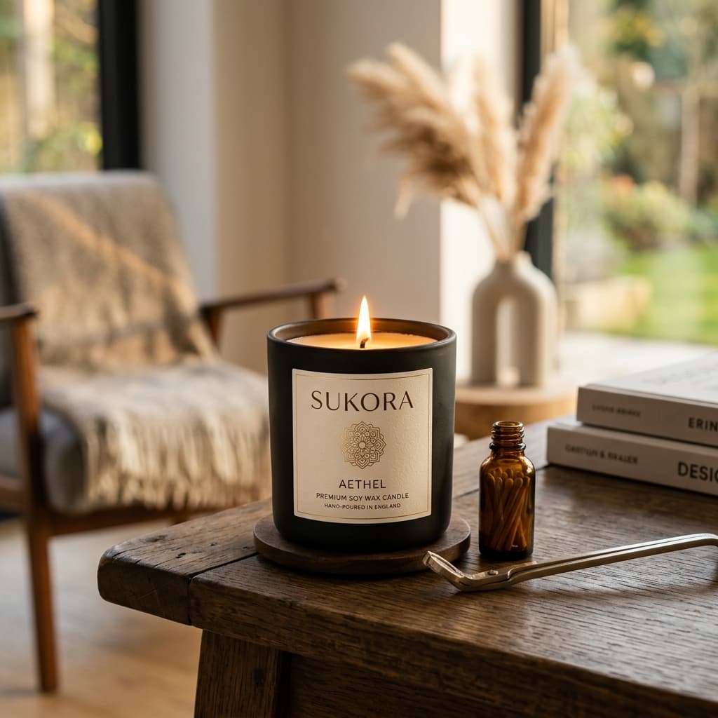 Luxury scented candles in an Indian home